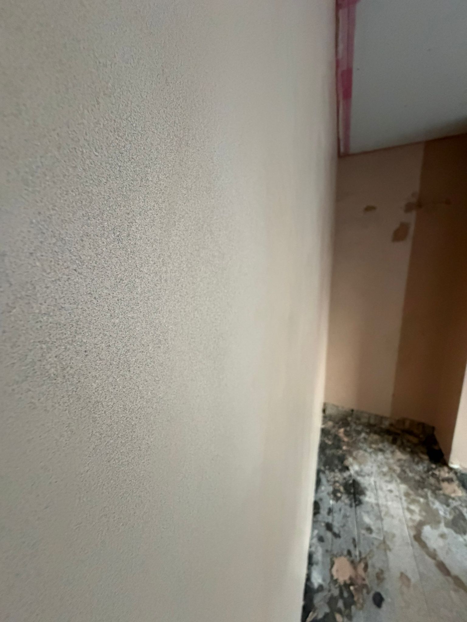 Smooth plaster finish close-up