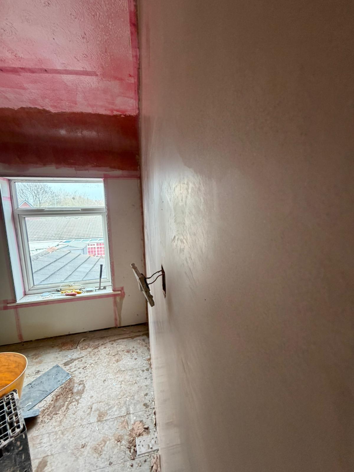 S&L Plastering job in progress